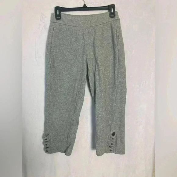 Soft surroundings gray capris size petite xsmall - Picture 1 of 12